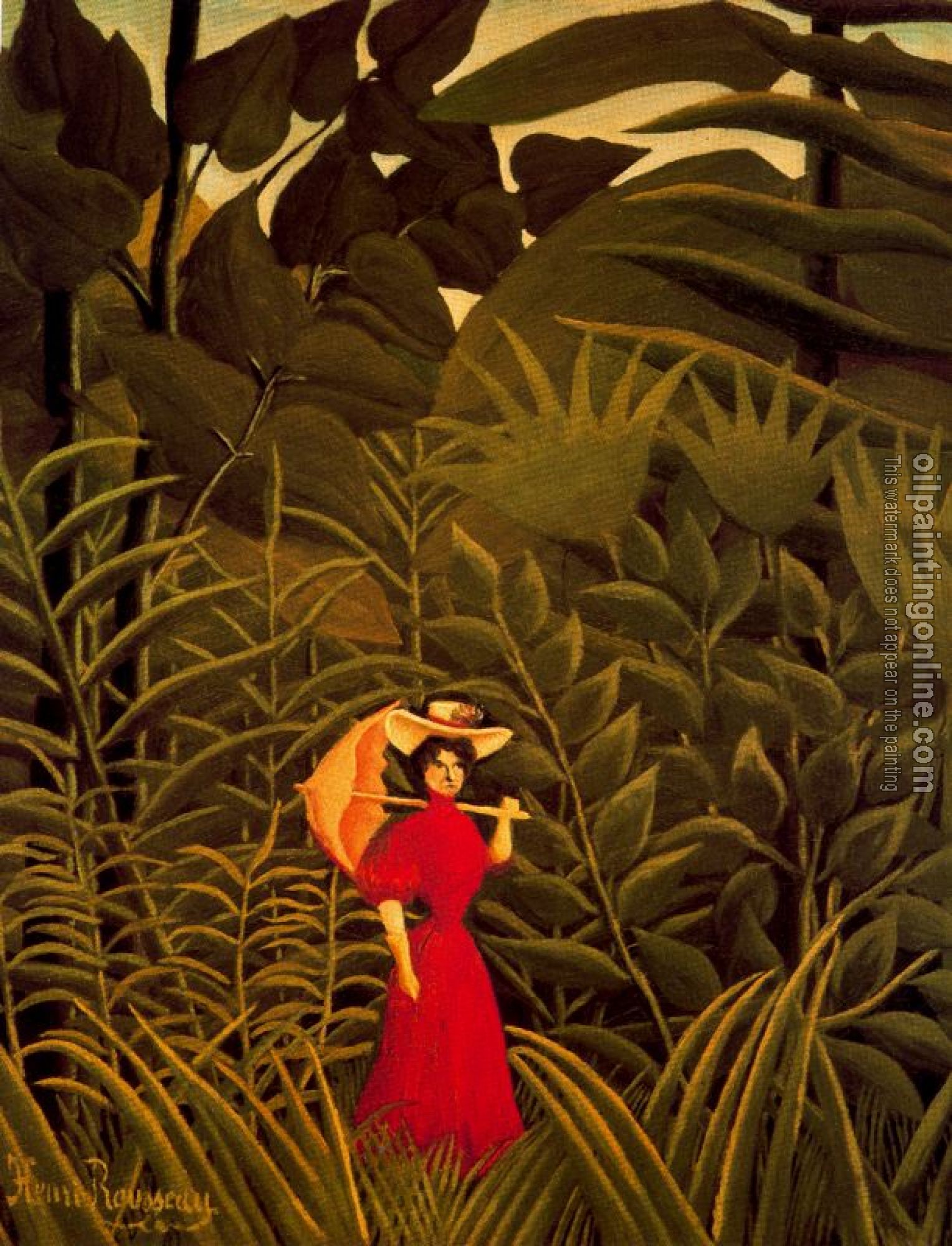 Henri Rousseau - Woman with an Umbrella in an Exotic Forest